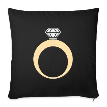Ring wedding ring engagement ring - Sofa pillowcase 17,3'' x 17,3'' (45 x 45 cm) - black - Front
