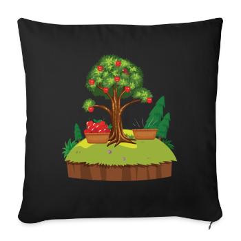 Der Apfelbaum - Sofakissenbezug 45 x 45 cm - Schwarz - Vorne