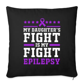 Epilepsie - Sofakissenbezug 45 x 45 cm - Schwarz - Vorne