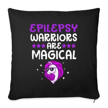 Épilepsie - Housse de coussin décorative 45 x 45 cm - noir - Devant