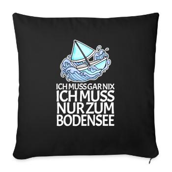 Bodensee See - Sofakissenbezug 45 x 45 cm - Schwarz - Vorne