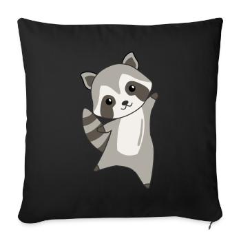 Waschbär süße Tiere Kinder Geschenkidee - Sofa pillowcase 17,3'' x 17,3'' (45 x 45 cm) - black - Front