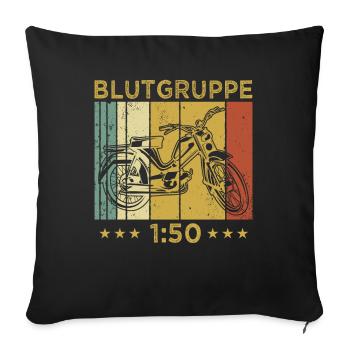 Mofa Vintage Geschenk 2 Takter Mokick Moped - Sofakissenbezug 45 x 45 cm - Schwarz - Vorne