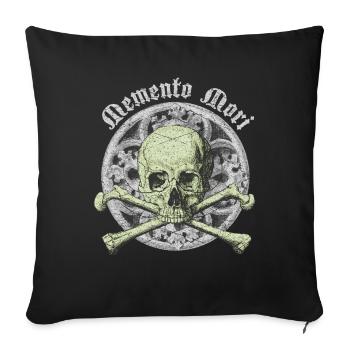 Crâne Totenkopf gothique Memento-Mori Schädel - Housse de coussin décorative 45 x 45 cm - noir - Devant