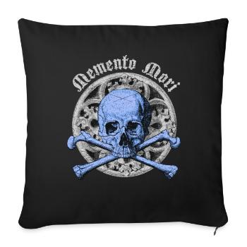 Crâne Totenkopf gothique Memento-Mori Schädel - Housse de coussin décorative 45 x 45 cm - noir - Devant