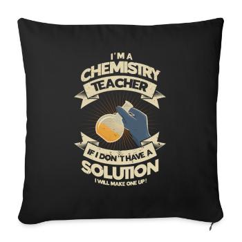 Chemical period table chemistry gift - Sofa pillowcase 17,3'' x 17,3'' (45 x 45 cm) - black - Front