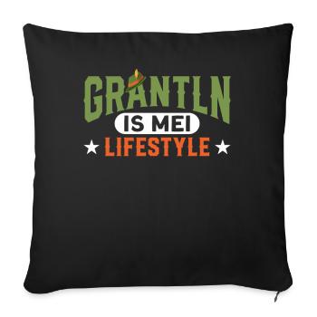 Oberbayern Grantln Grantler Geschenk - Sofakissenbezug 45 x 45 cm - Schwarz - Vorne