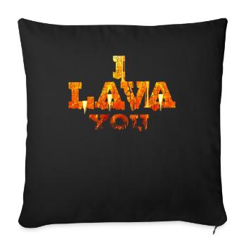 Géologue Amour De l’Amour Cadeau Vulcain - Housse de coussin décorative 45 x 45 cm - noir - Devant