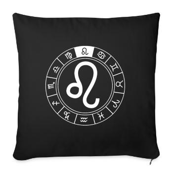 Zodiac sign Leo - Sofa pillowcase 17,3'' x 17,3'' (45 x 45 cm) - black - Front