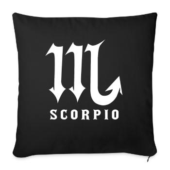 Signe du zodiaque Scorpion - Housse de coussin décorative 45 x 45 cm - noir - Devant