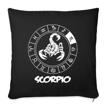 Scorpion Signes du zodiaque - Housse de coussin décorative 45 x 45 cm - noir - Devant