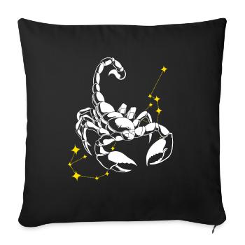 Scorpion Signes du zodiaque - Housse de coussin décorative 45 x 45 cm - noir - Devant