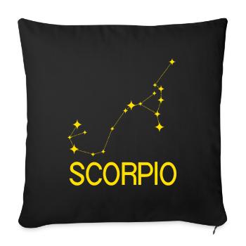 Signe du zodiaque Scorpion - Housse de coussin décorative 45 x 45 cm - noir - Devant