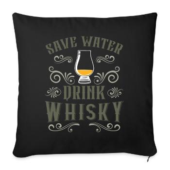 Whiskey Liebhaber Geschenk Für Whisky Trinker - Sofakissenbezug 45 x 45 cm - Schwarz - Vorne