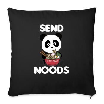 Panda send noods Ramen Süße Kawaii Nudel - Sofakissenbezug 45 x 45 cm - Schwarz - Vorne