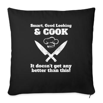 Smart Good Looking & Cook Chef Cook - Sofa pillowcase 17,3'' x 17,3'' (45 x 45 cm) - black - Front