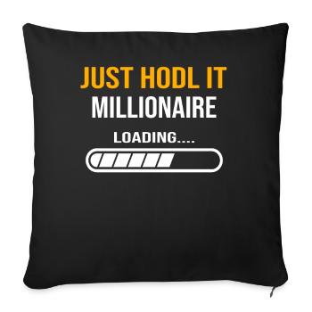 To the moon with hodl noodle just hodl it - Sofa pillowcase 17,3'' x 17,3'' (45 x 45 cm) - black - Front