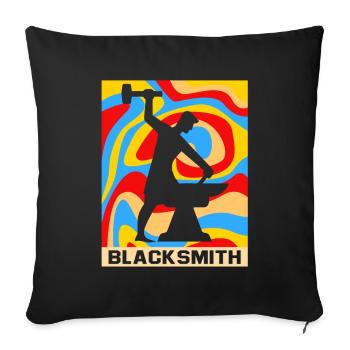 Anvil blacksmithing - Sofa pillowcase 17,3'' x 17,3'' (45 x 45 cm) - black - Front