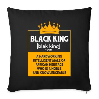Black-power Afrique Afro African American - Housse de coussin décorative 45 x 45 cm - noir - Devant