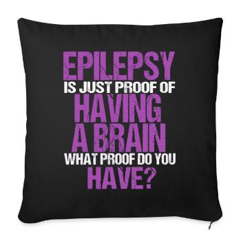 Epilepsie - Sofakissenbezug 45 x 45 cm - Schwarz - Vorne
