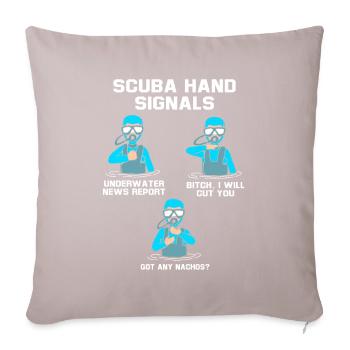 Plongeur Main Signe Scuba Diving - Housse de coussin décorative 45 x 45 cm - taupe clair - Devant