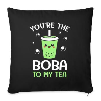 Bubble Tee Boba Tea - Sofakissenbezug 45 x 45 cm - Schwarz - Vorne