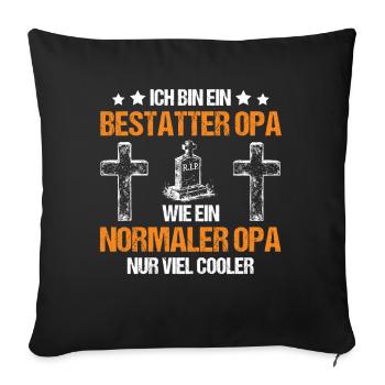Leichenbestatter Friedhofsgärtner Bestatter - Sofakissenbezug 45 x 45 cm - Schwarz - Vorne
