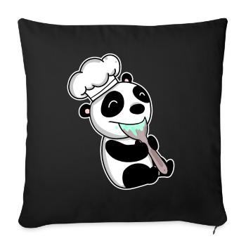 Panda bouillant bébé - Housse de coussin décorative 45 x 45 cm - noir - Devant