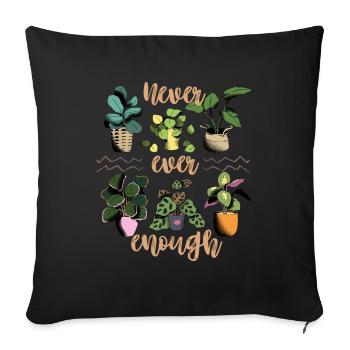 Plants, flower pot, funny saying Plant-Lover - Sofa pillowcase 17,3'' x 17,3'' (45 x 45 cm) - black - Front