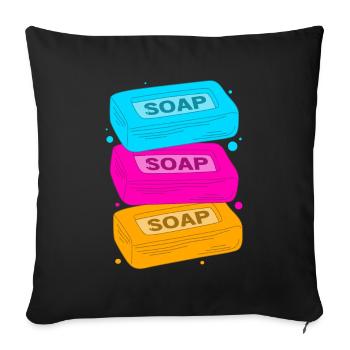 Seife Seifenherstellung DIY - Sofakissenbezug 45 x 45 cm - Schwarz - Vorne