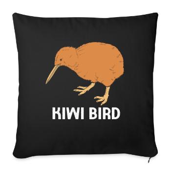 kiwi-bird kiwi bird - Sofa pillowcase 17,3'' x 17,3'' (45 x 45 cm) - black - Front