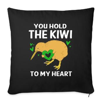 kiwi-bird kiwi bird - Sofa pillowcase 17,3'' x 17,3'' (45 x 45 cm) - black - Front