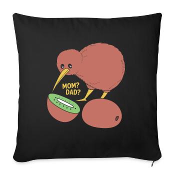kiwi-bird kiwi bird - Sofa pillowcase 17,3'' x 17,3'' (45 x 45 cm) - black - Front