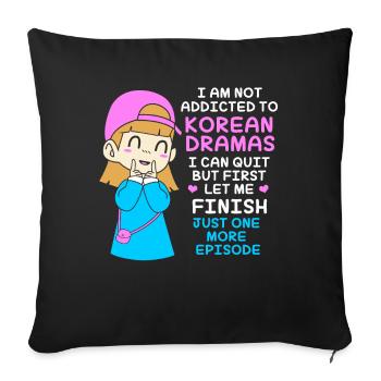 K-Pop Korea-Popmusik Kdrama Kpop Korea Koreanisch - Sofakissenbezug 45 x 45 cm - Schwarz - Vorne