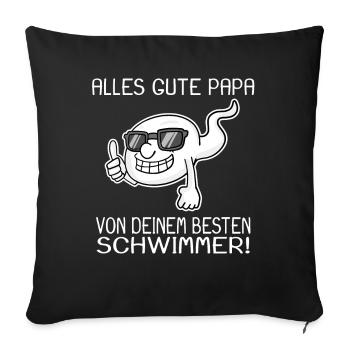 Alles gute Papa Vatertag Geschenk - Sofakissenbezug 45 x 45 cm - Schwarz - Vorne