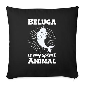 Béluga animaux mignons pour enfants bélugas - Housse de coussin décorative 45 x 45 cm - noir - Devant