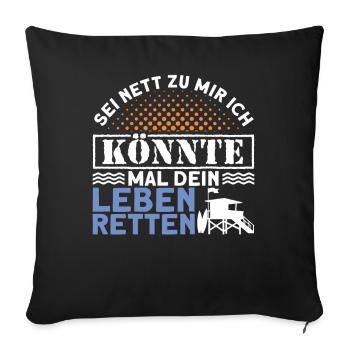 Poolboy Bademeister Schwimmen - Sofakissenbezug 45 x 45 cm - Schwarz - Vorne