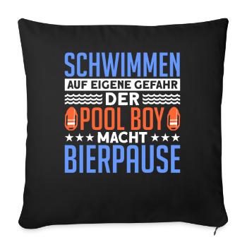 Schwimmen Poolboy Bademeister - Sofakissenbezug 45 x 45 cm - Schwarz - Vorne