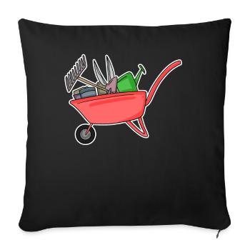 Motif jardin jardiné cadeau - Housse de coussin décorative 45 x 45 cm - noir - Devant