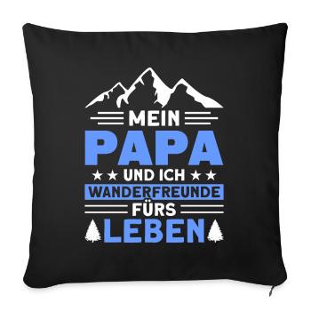 Wanderer Wandertour Wandern - Sofakissenbezug 45 x 45 cm - Schwarz - Vorne
