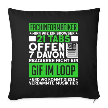 Systemadministrator Informatik Fachinformatiker - Sofakissenbezug 45 x 45 cm - Schwarz - Vorne