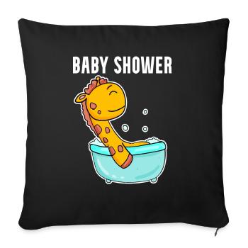 Baby Shower Giraffe Bathtub - Sofa pillowcase 17,3'' x 17,3'' (45 x 45 cm) - black - Front