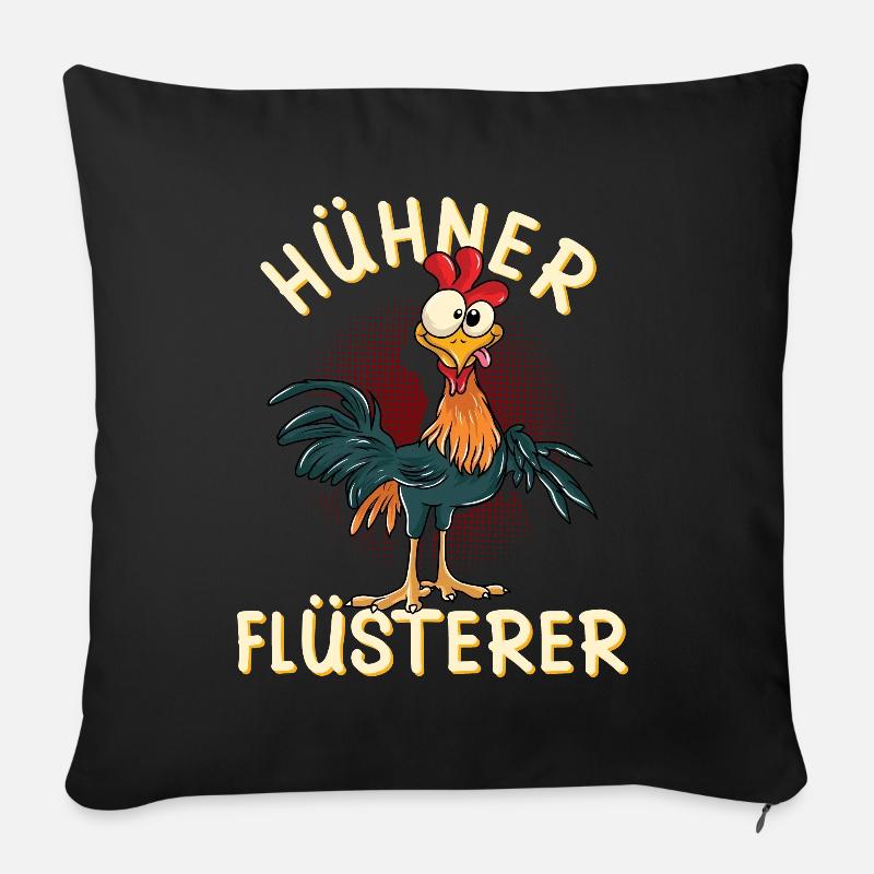 Hühner Flüsterer Landwirt Hühnerstall Geschenk - Sofakissenbezug 45 x 45 cm - Schwarz