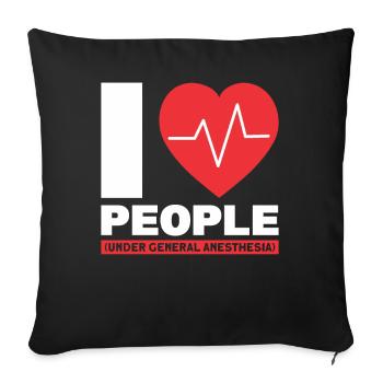 Anesthésie Anesthésie Médecin anesthésique - Housse de coussin décorative 45 x 45 cm - noir - Devant
