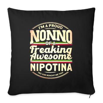 grand-père grand-père vintage grand-père - Housse de coussin décorative 45 x 45 cm - noir - Devant