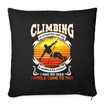 Kletterwand Felsklettern Kletterer - Sofakissenbezug 45 x 45 cm - Schwarz - Vorne