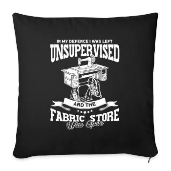 Sewing machine Sewing - Sofa pillowcase 17,3'' x 17,3'' (45 x 45 cm) - black - Front