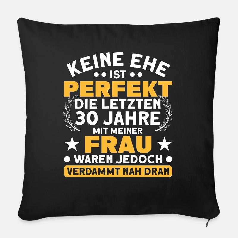 Ehepaar 30. Hochzeitstag Perlenhochzeit - Sofakissenbezug 45 x 45 cm - Schwarz