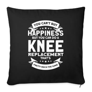 Knee Replacement Patient Bionic Knee - Sofa pillowcase 17,3'' x 17,3'' (45 x 45 cm) - black - Front