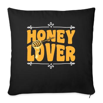 Production Honey Honey Honey Honey pot - Sofa pillowcase 17,3'' x 17,3'' (45 x 45 cm) - black - Front